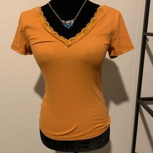Beautiful fall mustard yellow blouse